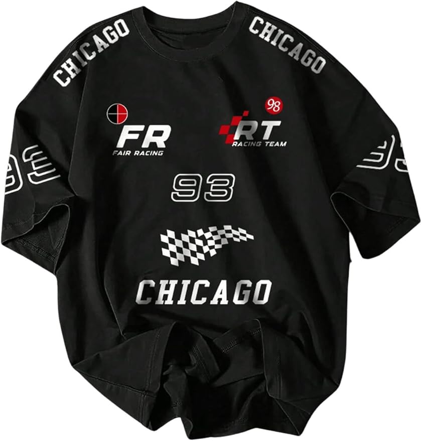 BLACK Men's CHICAGO T-Shirts Crew Neck Jersey Shirt